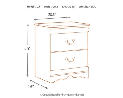 Signature Design by Ashley Anarasia Traditional Children's 2 Drawer Nightstand, White