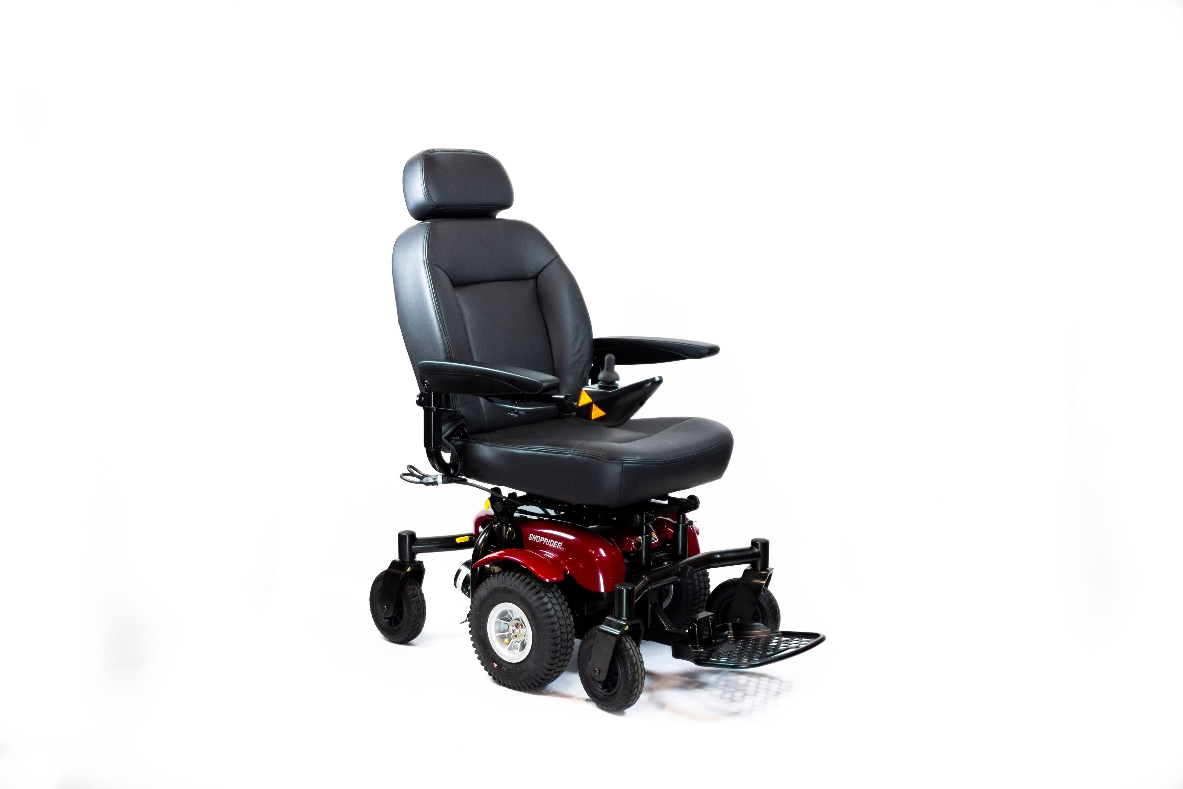 Shoprider 6Runner 10 Power Wheelchair Red - Added Suspension For Smooth and Comfortable Ride