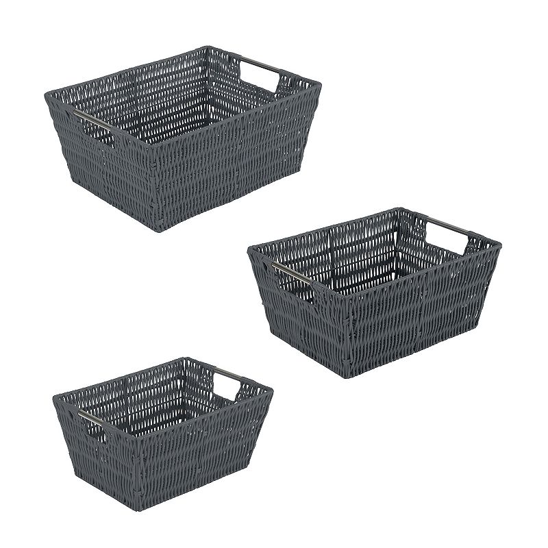 Simplify 3 Pack Set Rattan Tote Baskets