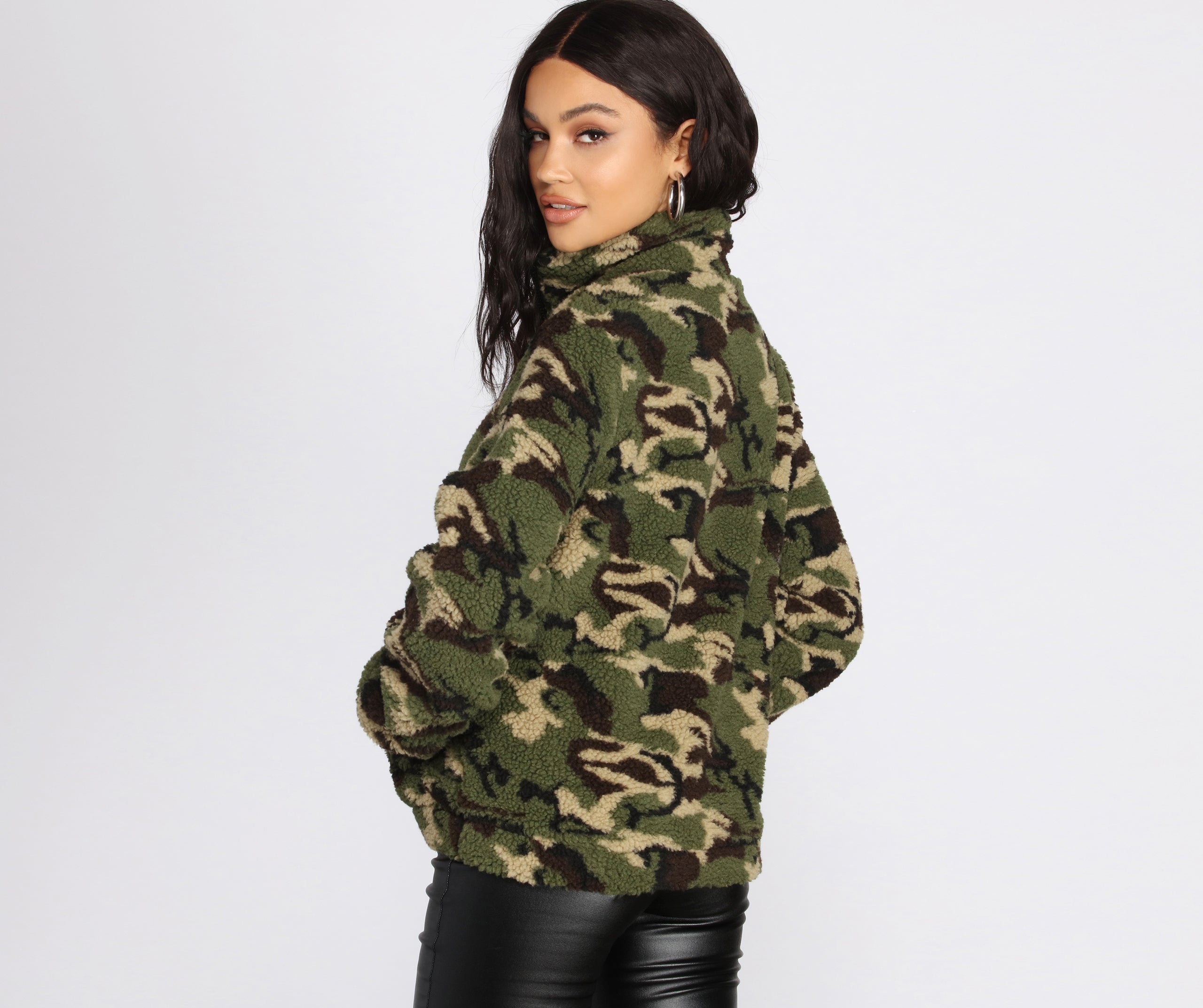 Now You See Me Faux Fur Camo Jacket