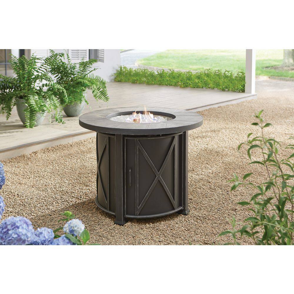 Hampton Bay Park Canyon 35 in. Round Steel Propane Fire Pit Kit FPC-C-02