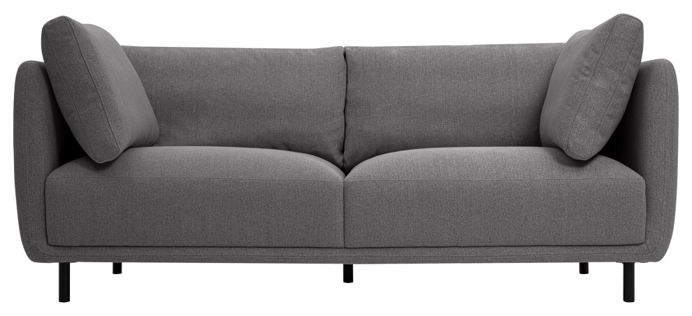 Serenity 79 quotGray Fabric Sofa with Black Metal Legs   Transitional   Sofas   by Armen Living  Houzz