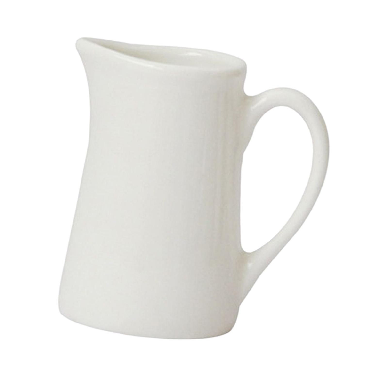 White Porcelain Classic Creamers Porcelain Creamer with Handle Accessory Ceramic Cream Jugs Mini Creamer Pitcher Sugar Sauces Salad Milk