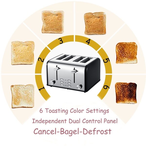 4-slice stainless steel toaster