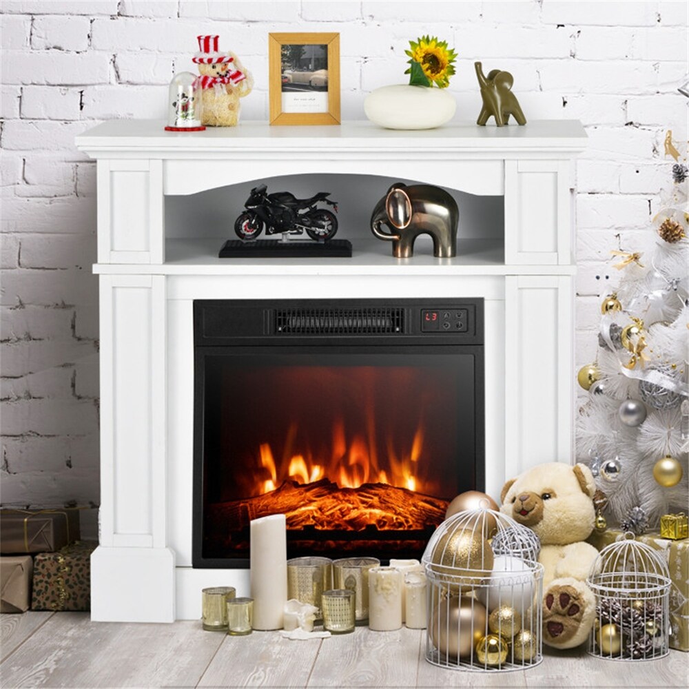 18 inch Freestanding Electric Fireplace with Shelf