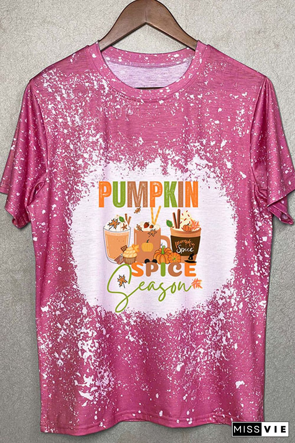 Pumpkin Spice Season,Fall Bleached Graphic Tee Wholesale