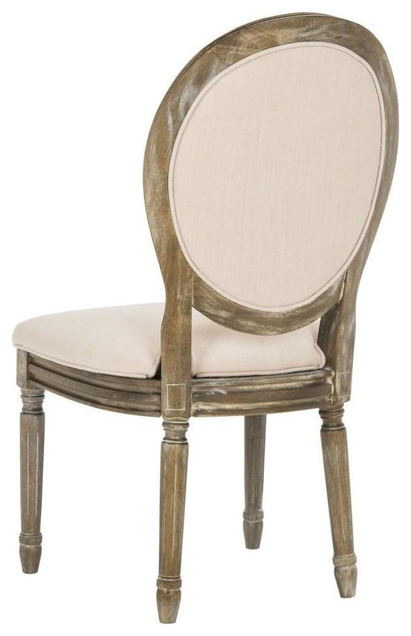 Ciley Tufted Oval Side Chair  Set of 2  Beige/Rustic Oak   French Country   Dining Chairs   by Rustic Home Furniture Deco  Houzz