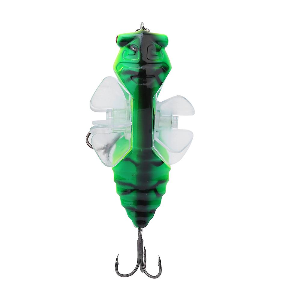 Hard Fish Lure Bionic Cicada Shape Fishing Bait With Rotating Spins Propeller Treble Hook 7.5cmy238-5