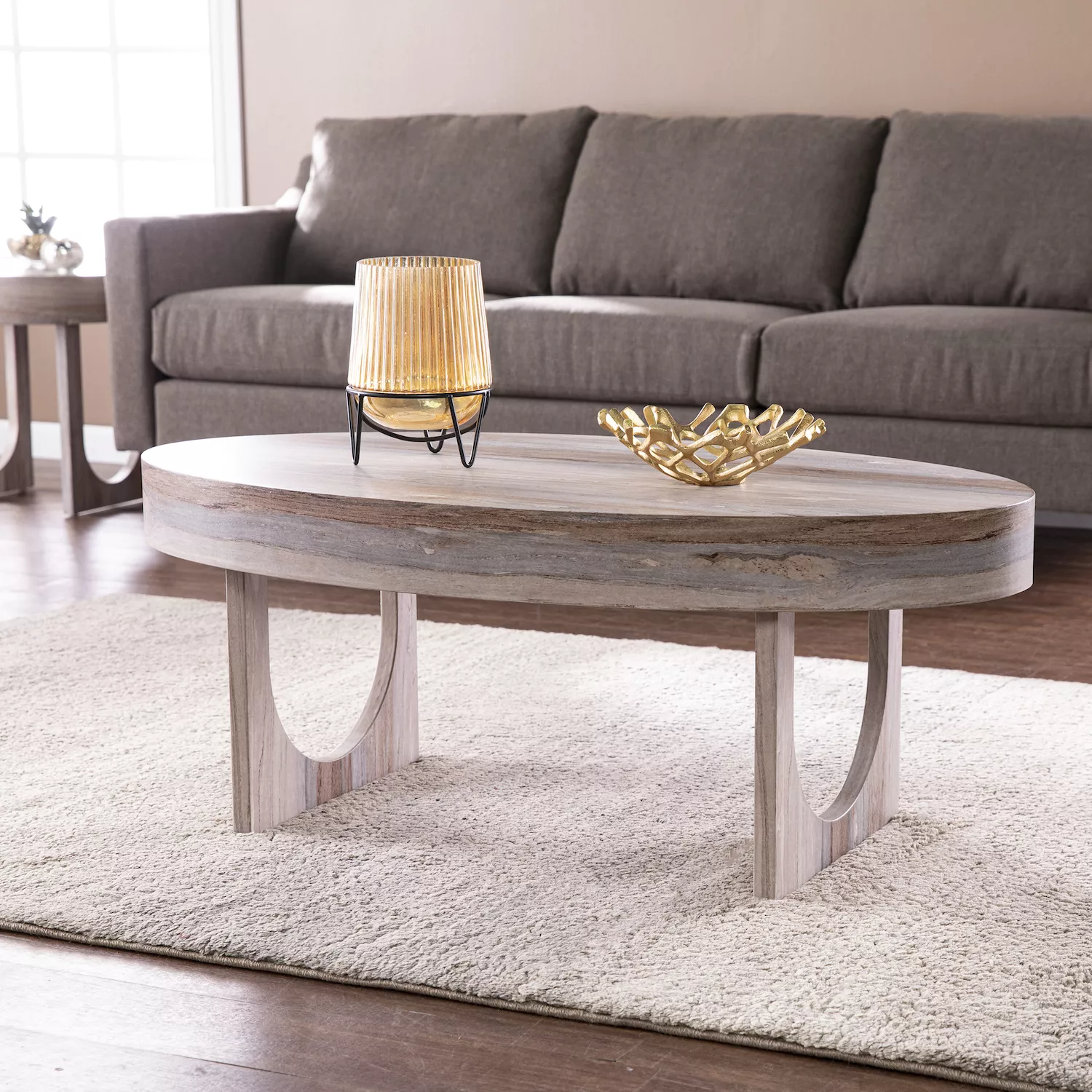 Southern Enterprises Chorie Faux Marble Coffee Table