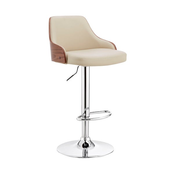 Faux Leather and Metal Adjustable Bar Stool - 19 L x 19 W x 33 H Inches