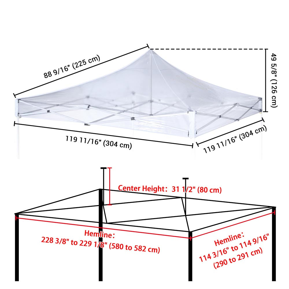 Yescom Waterproof Pop Up Canopy Top Replacement