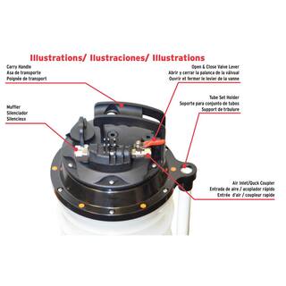 JohnDow Industries 2.7 Gal. Pneumatic Air Operated Fluid EvacuatorExtractor JDI-277EV