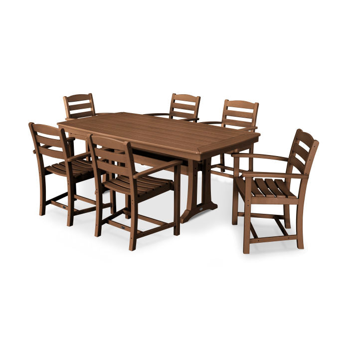 Polywood La Casa Café 7-Piece Arm Chair Dining Set with Trestle Legs PWS297-1