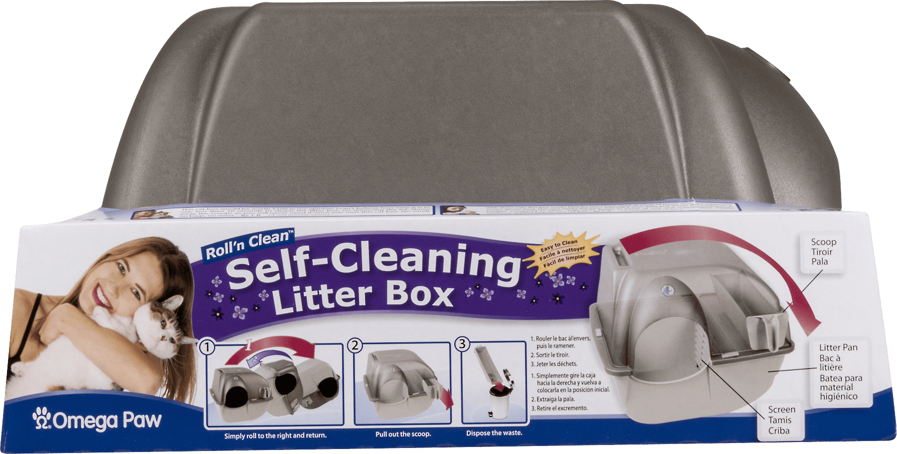 Omega Paw Roll 'N Clean Self Cleaning Litter Box Regular Size