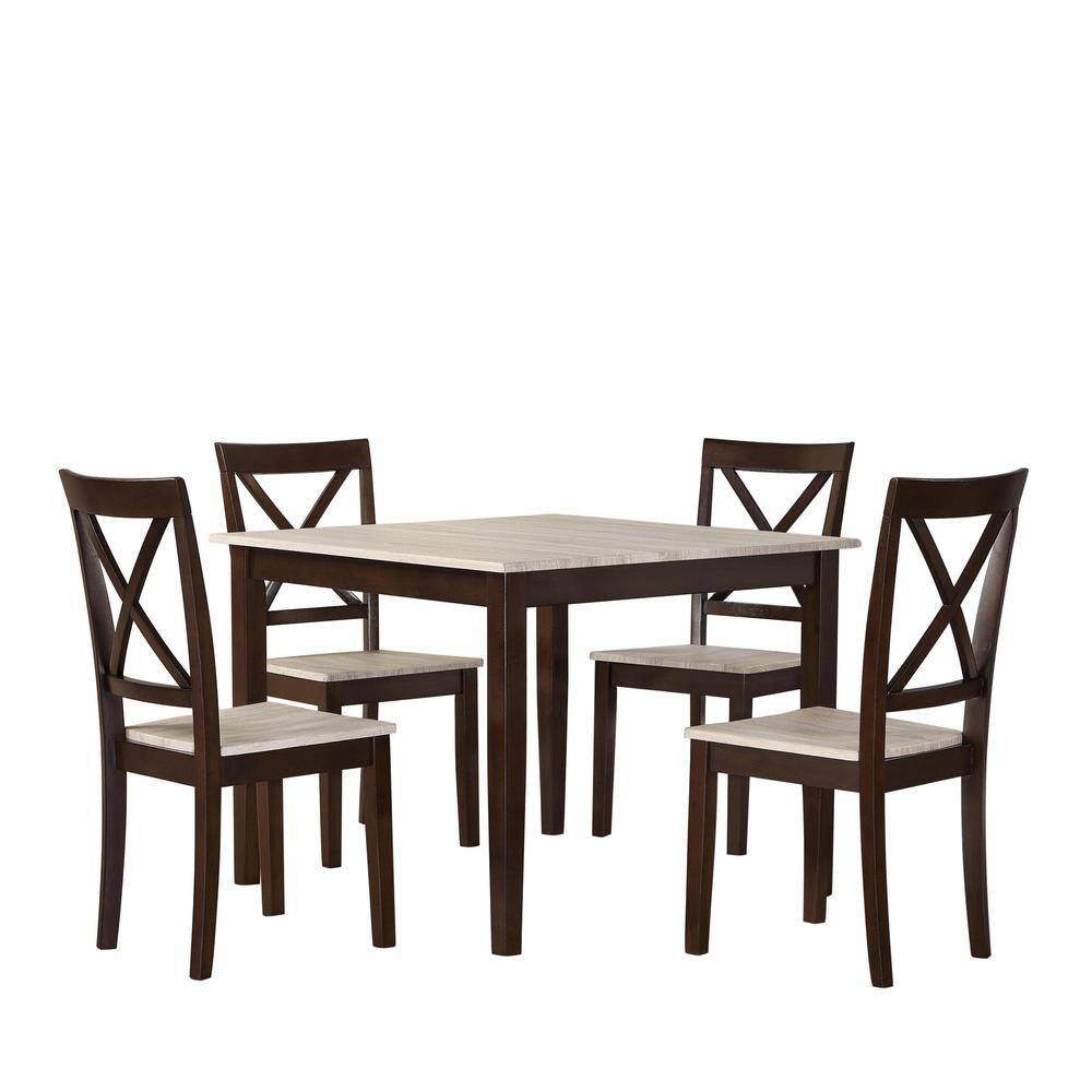 Dorel Living Sunnybrook Rustic 5-Piece Espresso Dining Set FA7514