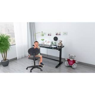 Koble Juno Height-Adjustable Desk with Wireless Charging Dry-Erase in Black Glass Top KB-DK007-002