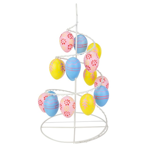 Floral Cut out Spring Easter Egg Tree Decoration Blue pink