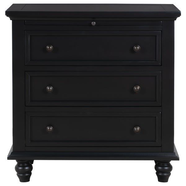 3 Drawer Storage Wood Cabinet， End Table with Pull out Tray for Entryway， Kitchen， Living Room