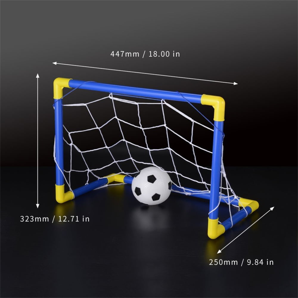 Folding Mini Football Soccer Goal Post Net Set with Pump Kids Sport Indoor Outdoor Games Toys Plastic