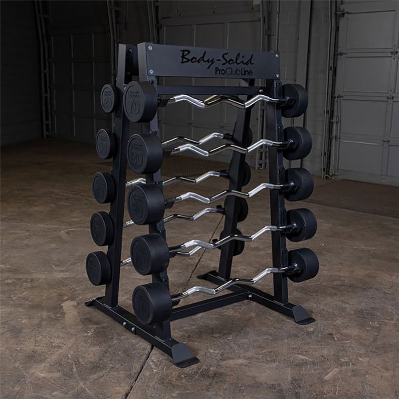 Body-Solid Pro Clubline Black Fixed Weight Barbell Rack