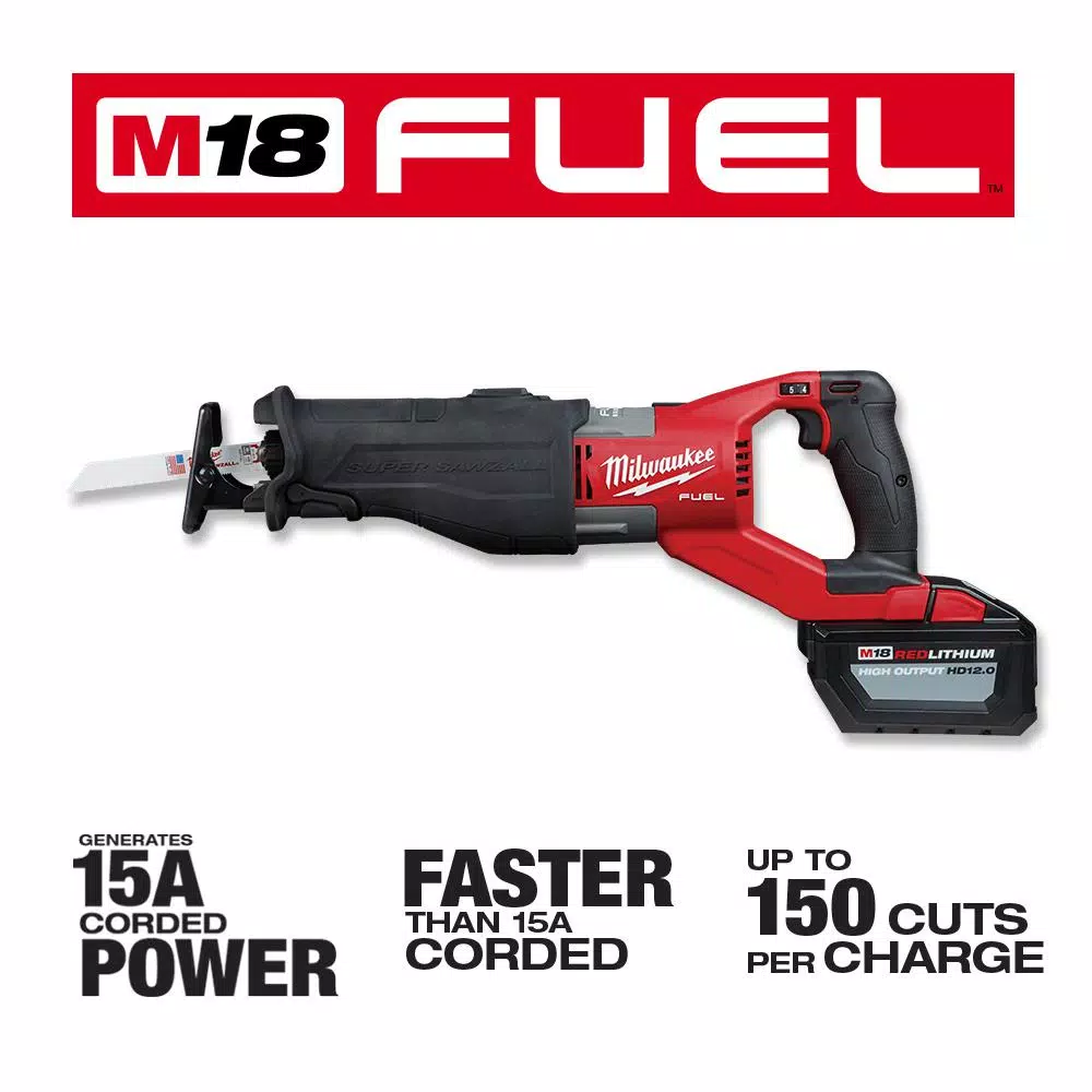 Milwaukee M18 FUEL 18-Volt Lithium-Ion Brushless Cordless SUPER SAWZALL Orbital Reciprocating Saw Kit w/(1) 12.0 Ah Battery and#8211; XDC Depot