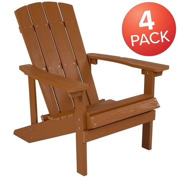 Allweather Poly Resin Wood Outdoor Adirondack Chair (Set of 4)