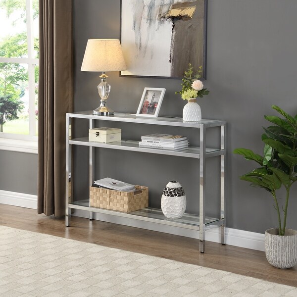 Luca 3-tier Metal and Glass Console Table