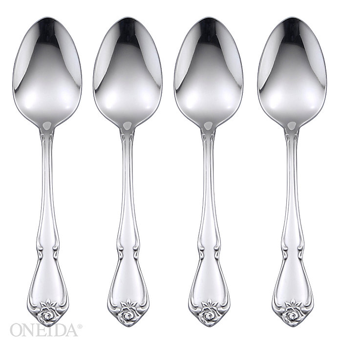 Oneida True Rose Set 4 Teaspoons