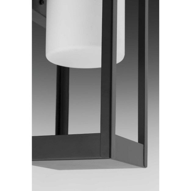 Progress Lighting Patewood 1 light Outdoor Wall Lantern Black Steel Pillar Candle Style Shade