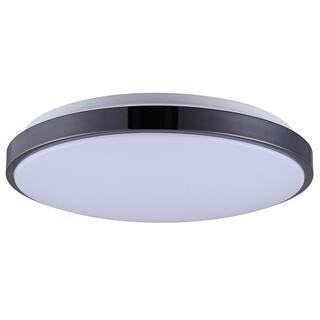 SMRTLite by NBG HOME 15 in. Black Nickel Integrated LED Trim Flush-Mount with Selectable White DS18978