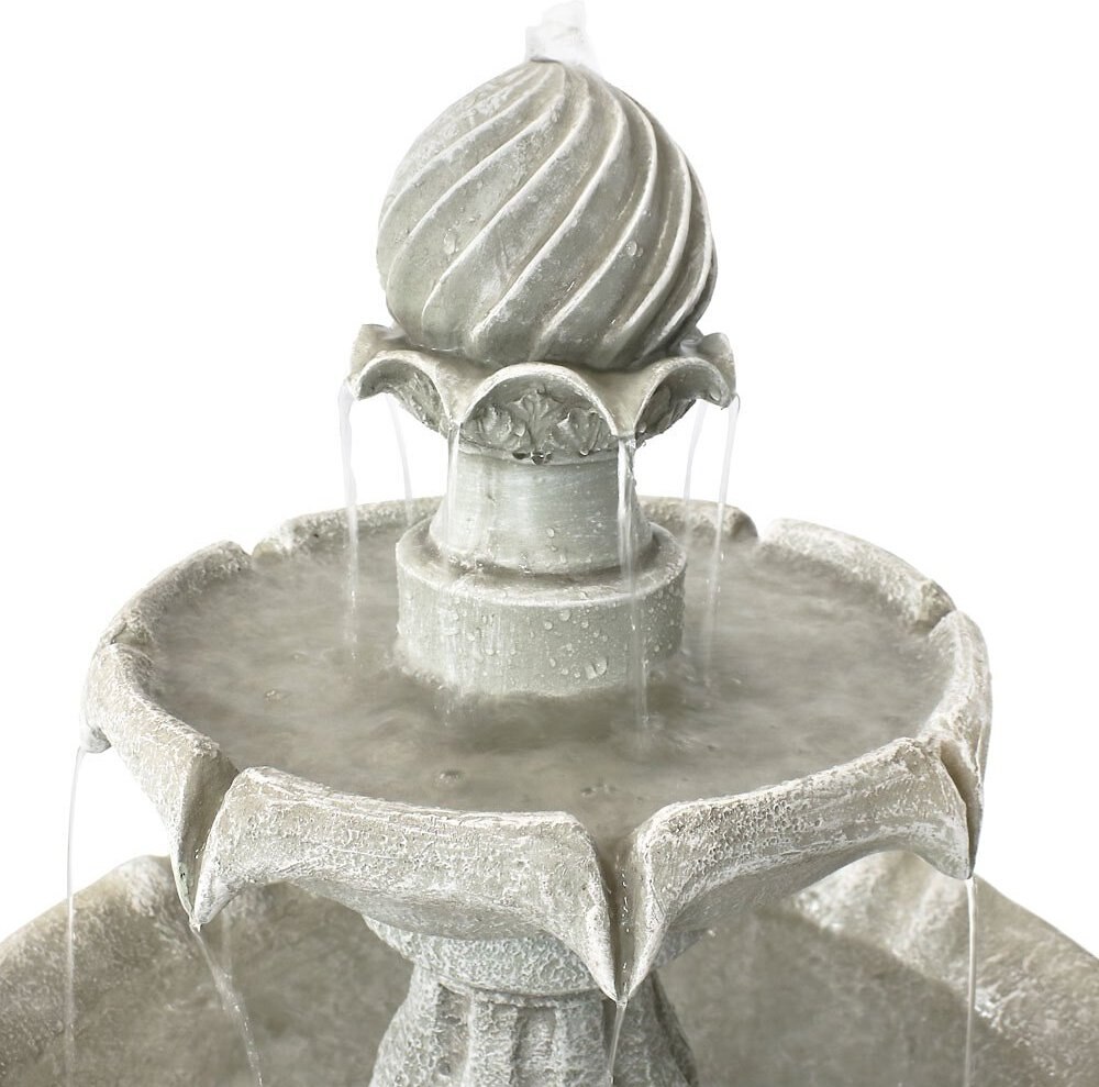 Sunnydaze Decor 2-Tier Solar Outdoor Water Fountain