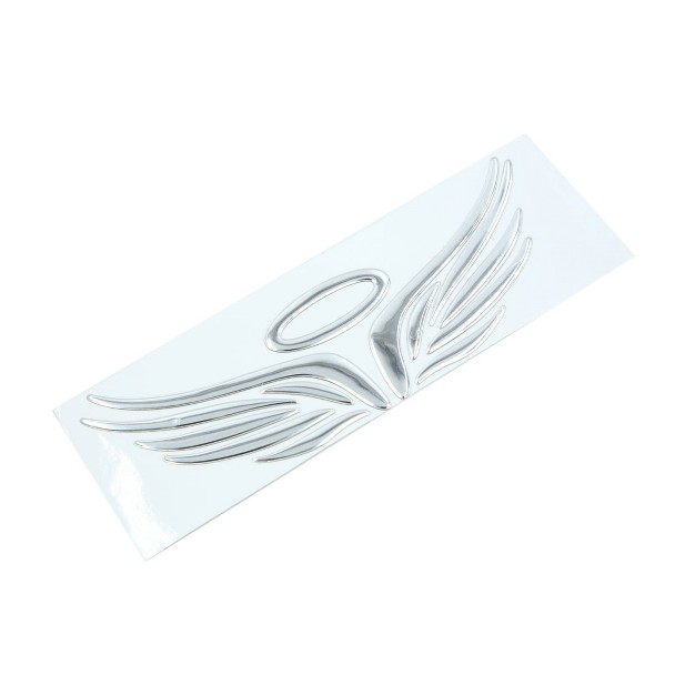 Unique Bargains Silver Tone Angel Wings Pattern Auto Car Sticker 3d Reflective Decal 2 Pcs