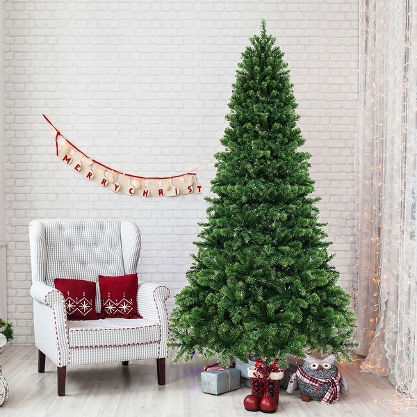 Costway 6FT/7FT/8FT Artificial Xmas Tree with 821/1188/1498 PVC Branch