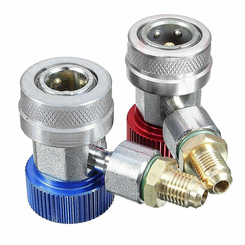 2x R134a Quick Connector Adapter Coupler Auto A/c Manifold Gauge Low/high Hvac