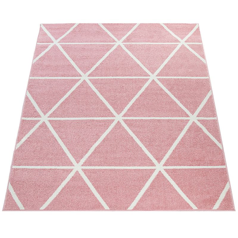 Modern Area Rug for Living Room Geometric Pattern in Pastel Colors