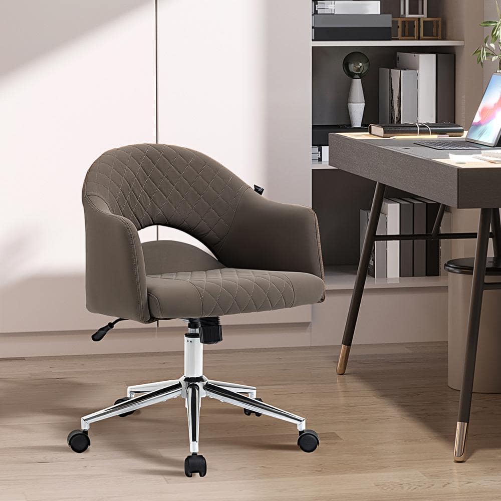 Vinsetto Brown Nylon Office Chair, Computer Desk Chair with Adjustable Height and Padded Seat 921-461BN