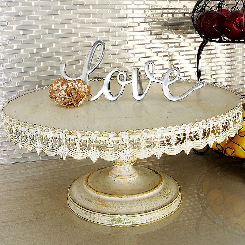 Stella and Eve Round Distressed Decorative Stand Table Decor