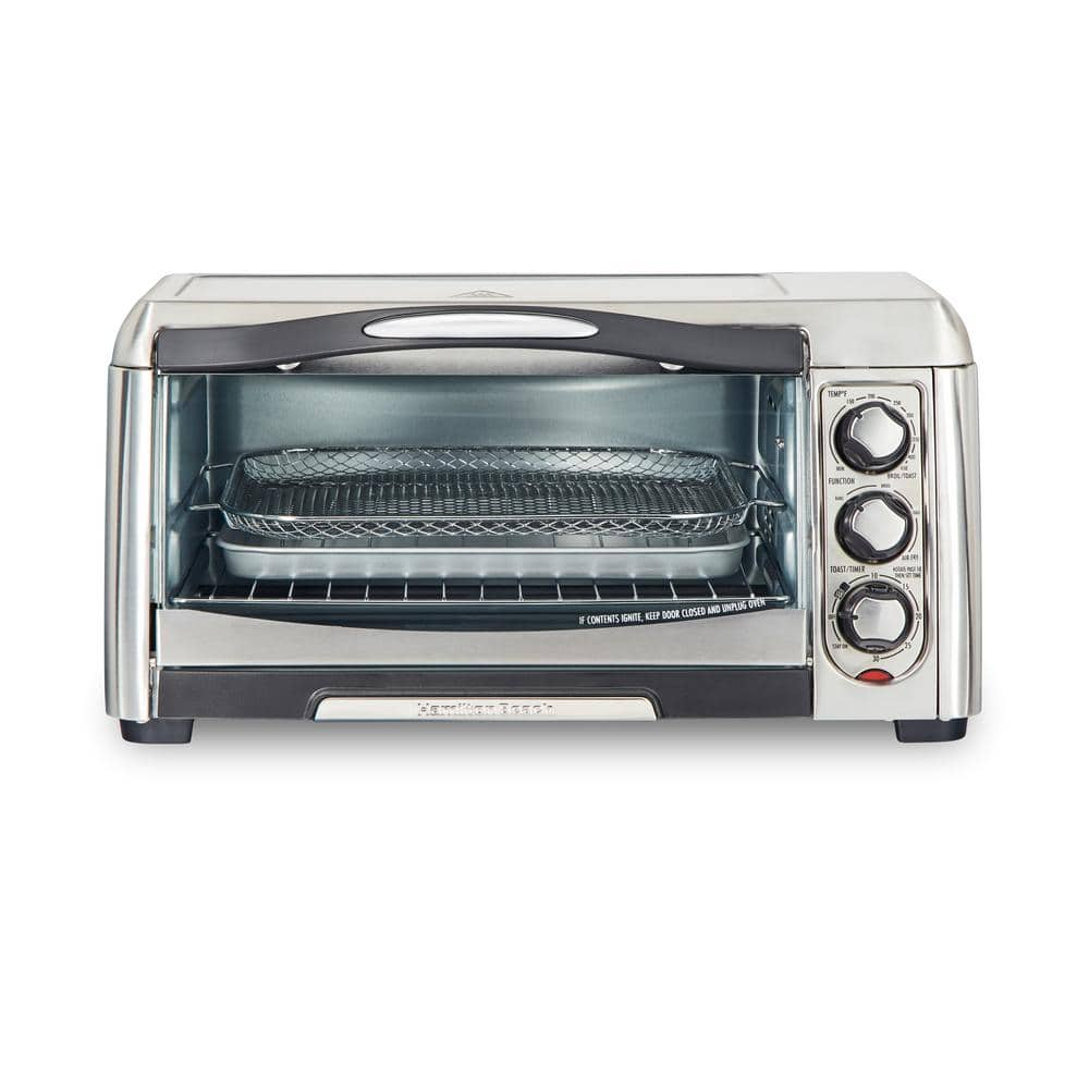 Hamilton Beach Sure Crisp 1400 W 6-Slice Stainless Steel Toaster Oven with Air Fry 31323