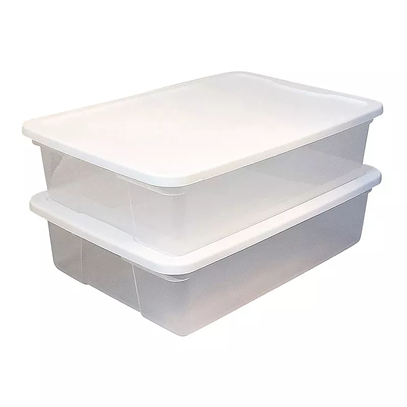 Homz 28 Qt Snaplock Clear Plastic Storage Container Bin with Secure Lid， 4 Pack