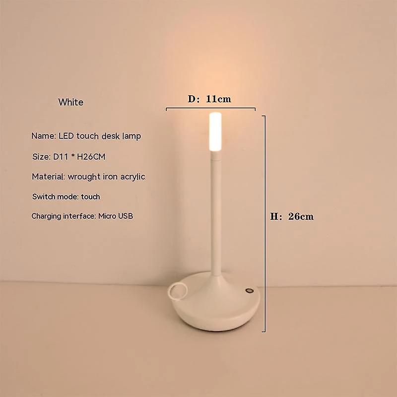 Creative Office Restaurant Bar Table Lamp Rechargeable Study Reading Touch Led Desk Light With Usb Charging Port For Bedroom