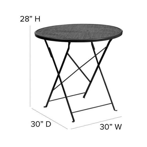 Round Indoor outdoor Steel Folding Patio Table