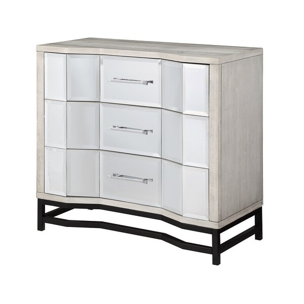 Somette Gabby White and Black Three Drawer Chest