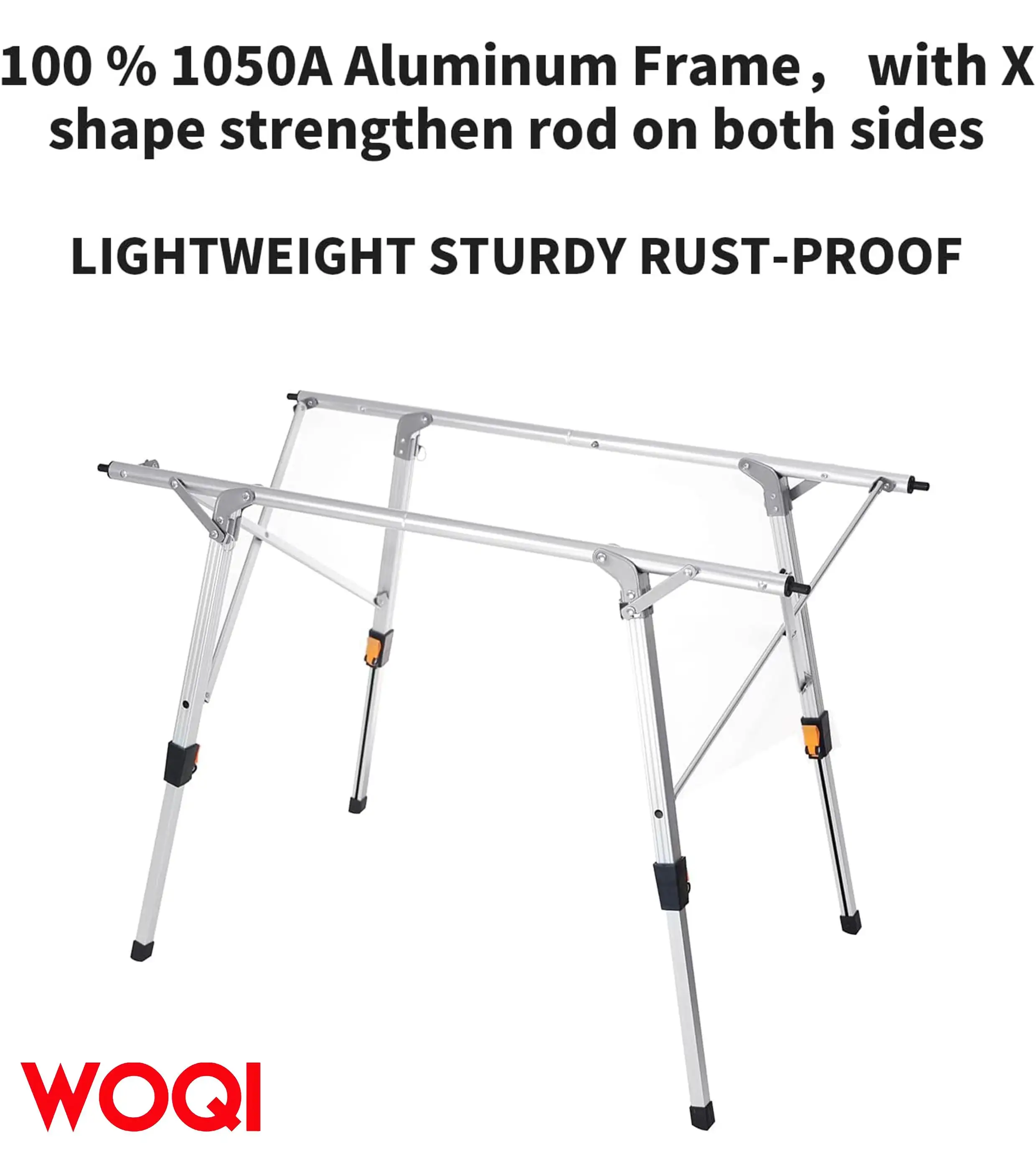 WOQI adjustable height folding camping table with desktop  available for outdoor picnics  beach cooking