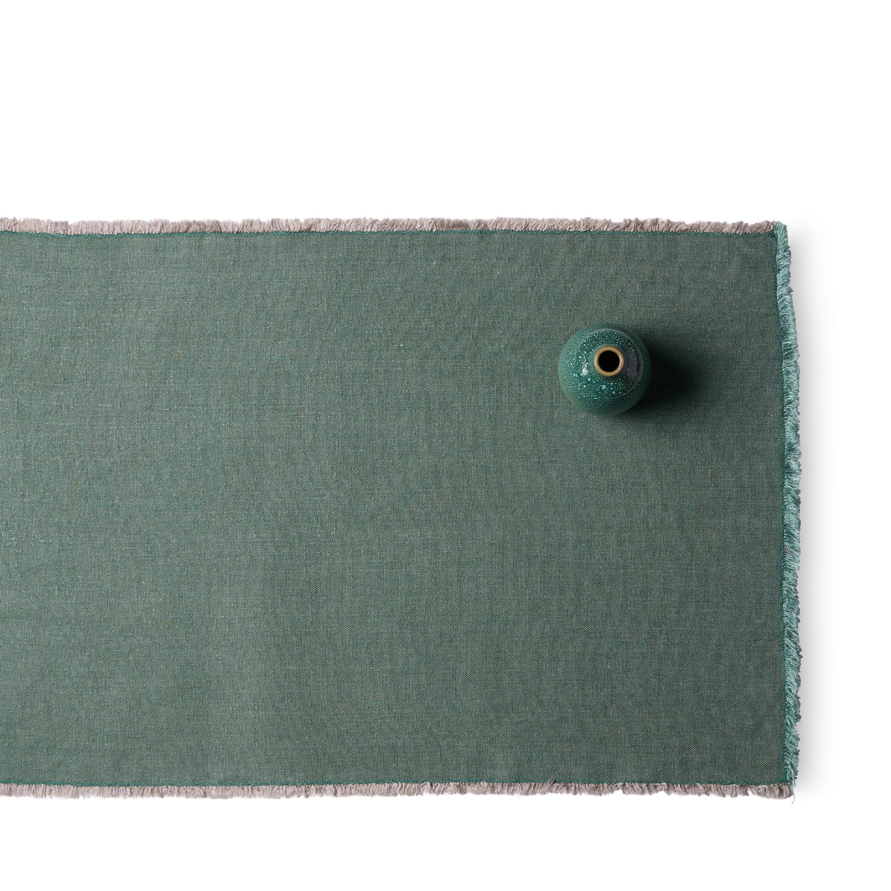 Hopsack Runner in Slate Green