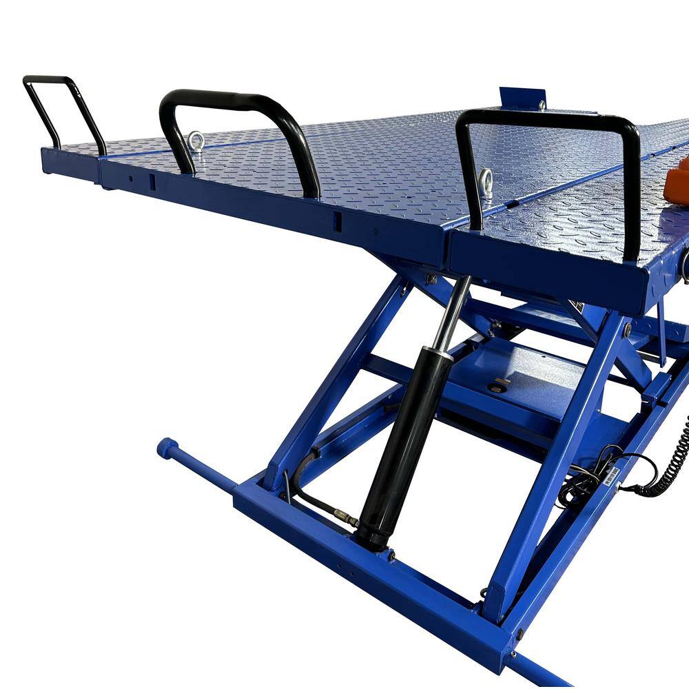 IDEAL ATV and UTV Scissor Lift with Integrated Motor and Retractable Ramp Elec-Hydra 2200 lbs. Capacity A-2200IEH-XR