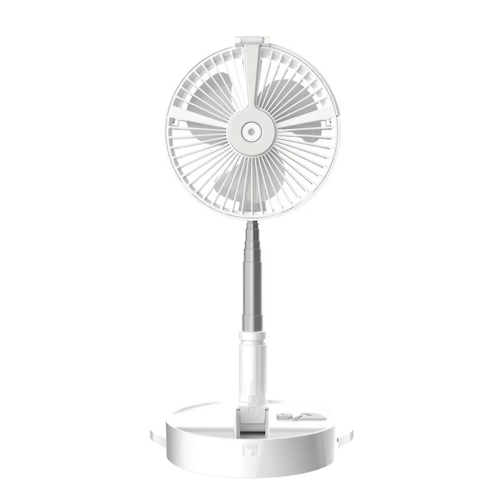 H9 Portable Folding Hydrating Fan Usb Electric Fan Multifunctional Humidifying Water Spray Fan Rechargable Desk Floor Fan With Night Light White