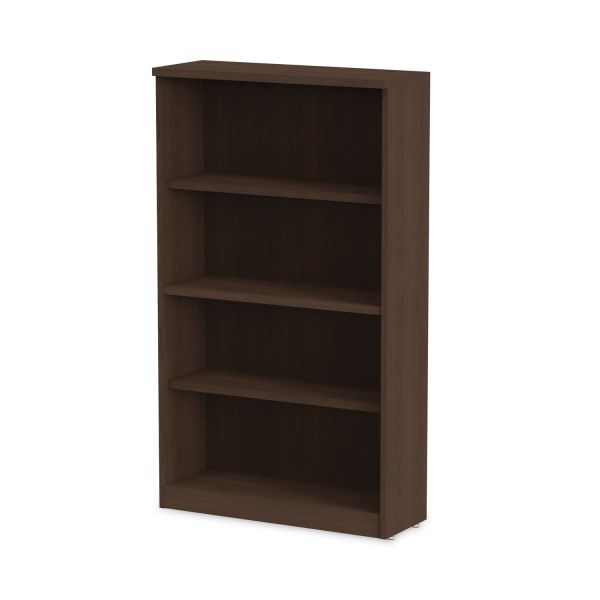 Alera Valencia Series Bookcase， Four-Shelf， 31.75w x 14d x 54.88h， Espresso