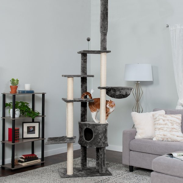 Tiger Tough Skyscraper Floor-to-Ceiling Faux Fur Cat Tree and Condo