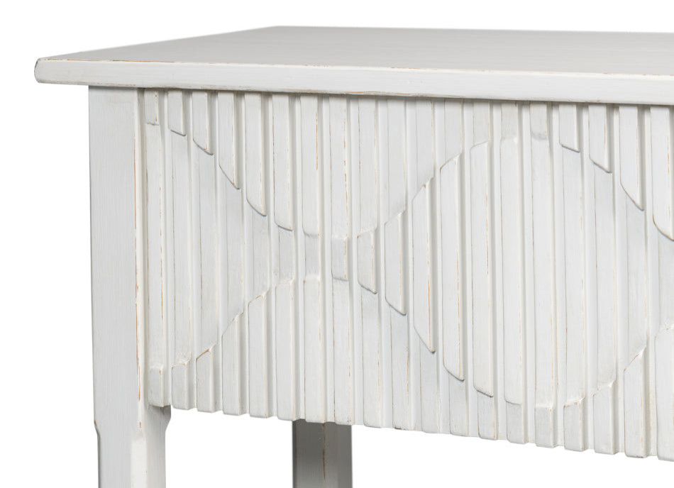 Lola Console Table With Drawers and Shelf Antique White   Transitional   Console Tables   by Sideboards and Things  Houzz