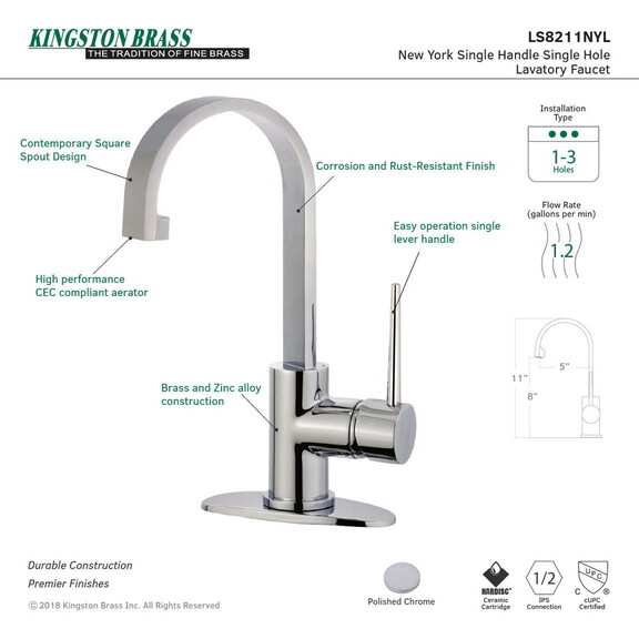 Fauceture New York Single Handle Bathroom Faucet D...